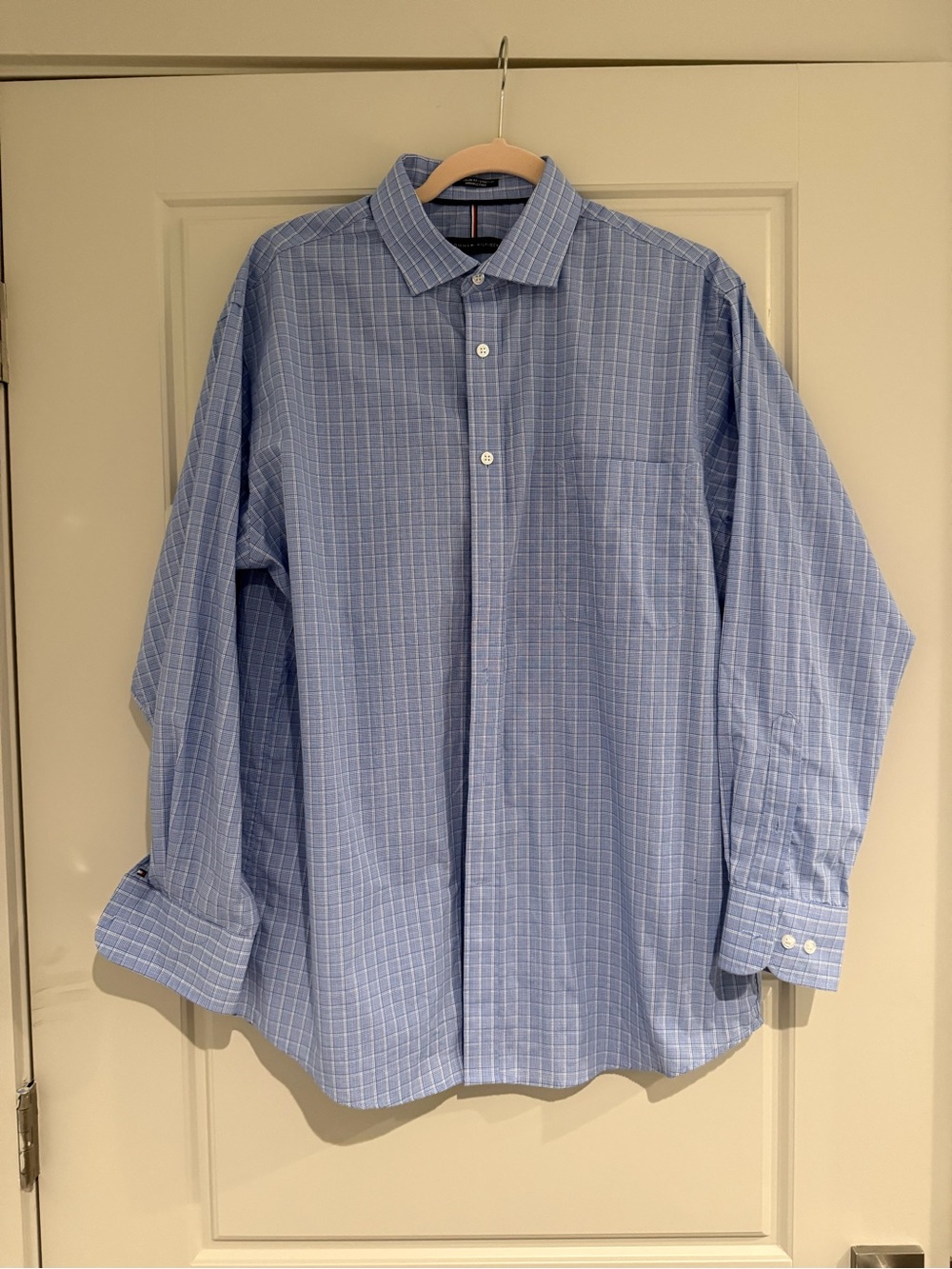 Tommy Hilfiger Light Blue Windowpane Dress Shirt